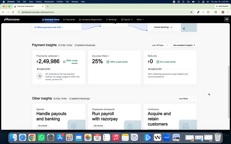 ₹2,49,986 Razorpay Revenue Last 30 Days